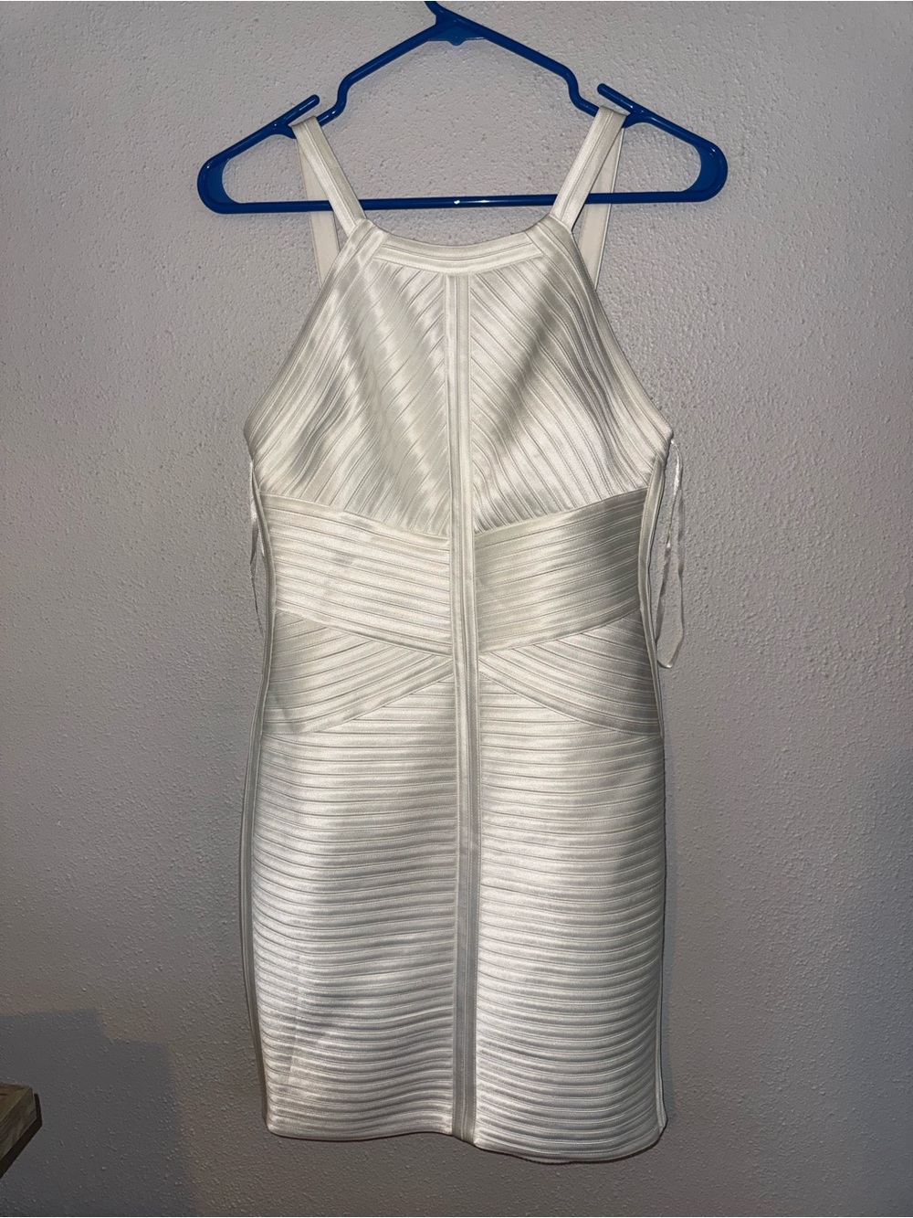 BCBG White Halter Bodycon Bandage Mini‎ Dress